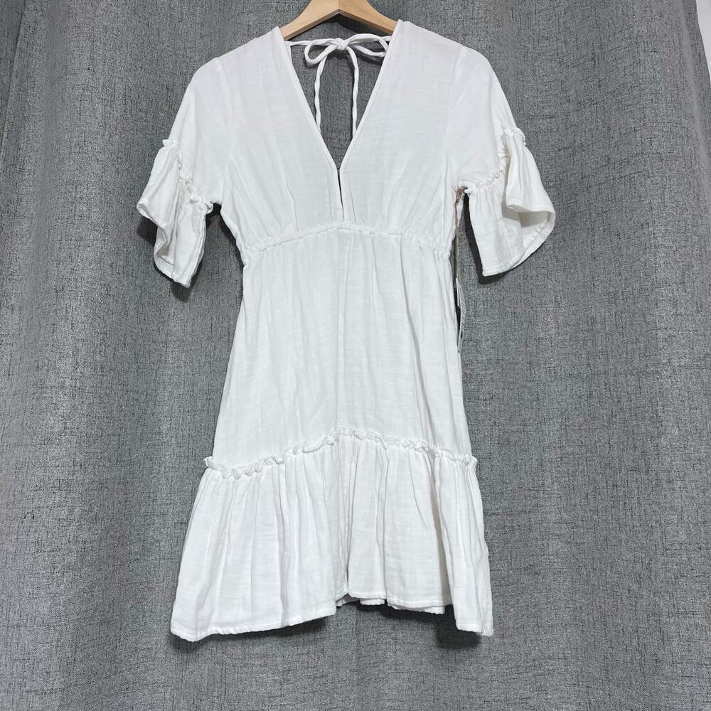 Billabong White Ruffle Mini Dress